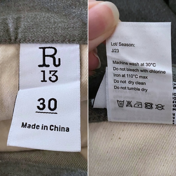 NEW R13 Lemmy Slim Jean Stonewash Grey 30 - Picture 16 of 17